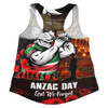 South Sydney Rabbitohs Women Racerback Singlet Anzac Day Rising Dawn Ceremony Lest We Forget Courage