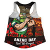 Canberra Raiders Women Racerback Singlet Anzac Day Rising Dawn Ceremony Lest We Forget Courage