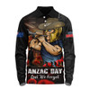 Gold Coast Titans Long Sleeve Polo Shirt Anzac Day Rising Dawn Ceremony Lest We Forget Courage