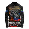 New Zealand Warriors Long Sleeve Polo Shirt Anzac Day Rising Dawn Ceremony Lest We Forget Courage