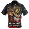 North Queensland Cowboys Zip Polo Shirt Anzac Day Rising Dawn Ceremony Lest We Forget Courage