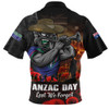 New Zealand Warriors Zip Polo Shirt Anzac Day Rising Dawn Ceremony Lest We Forget Courage