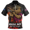 Queensland Maroons Zip Polo Shirt Anzac Day Rising Dawn Ceremony Lest We Forget Courage