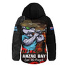 New South Wales Blues Hooded Padded Jacket Anzac Day Rising Dawn Ceremony Lest We Forget Courage