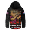 Queensland Maroons Hooded Padded Jacket Anzac Day Rising Dawn Ceremony Lest We Forget Courage