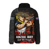 North Queensland Cowboys Padded Jacket Anzac Day Rising Dawn Ceremony Lest We Forget Courage