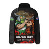 Canberra Raiders Padded Jacket Anzac Day Rising Dawn Ceremony Lest We Forget Courage