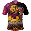 Brisbane Broncos Polo Shirt NAIDOC Week 50 Years Of Deadly Indigenous Pattern
