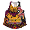 Brisbane Broncos Women Racerback Singlet NAIDOC Week 50 Years Of Deadly Indigenous Pattern