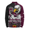 Manly Warringah Sea Eagles Long Sleeve Polo Shirt NAIDOC Week 50 Years Of Deadly Indigenous Pattern