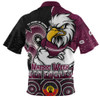Manly Warringah Sea Eagles Zip Polo Shirt NAIDOC Week 50 Years Of Deadly Indigenous Pattern