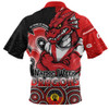 St. George Illawarra Dragons Zip Polo Shirt NAIDOC Week 50 Years Of Deadly Indigenous Pattern