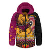 Brisbane Broncos Hooded Padded Jacket NAIDOC Week 50 Years Of Deadly Indigenous Pattern