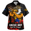 West Coast Eagles Hawaiian Shirt ANZAC Day Lest We Forget Red Poppy And Honor The Brave Tribute