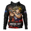 Fremantle Hoodie ANZAC Day Lest We Forget Red Poppy And Honor The Brave Tribute
