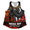 Collingwood Women Racerback Singlet ANZAC Day Lest We Forget Red Poppy And Honor The Brave Tribute