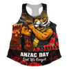 Richmond Women Racerback Singlet ANZAC Day Lest We Forget Red Poppy And Honor The Brave Tribute