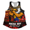 West Coast Eagles Women Racerback Singlet ANZAC Day Lest We Forget Red Poppy And Honor The Brave Tribute