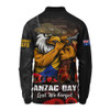 West Coast Eagles Long Sleeve Polo Shirt ANZAC Day Lest We Forget Red Poppy And Honor The Brave Tribute