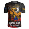 West Coast Eagles Rugby Jersey ANZAC Day Lest We Forget Red Poppy And Honor The Brave Tribute