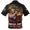 Fremantle Zip Polo Shirt ANZAC Day Lest We Forget Red Poppy And Honor The Brave Tribute