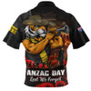 Richmond Zip Polo Shirt ANZAC Day Lest We Forget Red Poppy And Honor The Brave Tribute