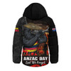Adelaide Crows Hooded Padded Jacket ANZAC Day Lest We Forget Red Poppy And Honor The Brave Tribute