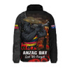 Adelaide Crows Padded Jacket ANZAC Day Lest We Forget Red Poppy And Honor The Brave Tribute