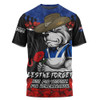 Canterbury-Bankstown Bulldogs T-Shirt ANZAC Day Red Poppy And Brave Hearts Remembrance