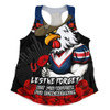 Sydney Roosters Women Racerback Singlet ANZAC Day Red Poppy And Brave Hearts Remembrance