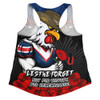 Sydney Roosters Women Racerback Singlet ANZAC Day Red Poppy And Brave Hearts Remembrance
