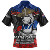 Canterbury-Bankstown Bulldogs Zip Polo Shirt ANZAC Day Red Poppy And Brave Hearts Remembrance