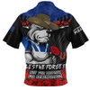 Canterbury-Bankstown Bulldogs Zip Polo Shirt ANZAC Day Red Poppy And Brave Hearts Remembrance