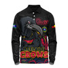Adelaide Crows Long Sleeve Polo Shirt Naidoc Week Aboriginal Spirit Power Through Generations