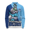 New South Wales Blues Long Sleeve Polo Shirt Battle Forged Origin Strength