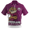 Queensland Maroons Zip Polo Shirt Battle Forged Origin Strength