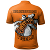 Wests Tigers Polo Shirt ( Custom ) Wests Tigers Mascot With Australia Flag