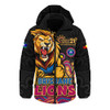 Brisbane Lions Hooded Padded Jacket Naidoc Week Aboriginal Spirit Power Through Generations