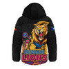 Brisbane Lions Hooded Padded Jacket Naidoc Week Aboriginal Spirit Power Through Generations