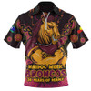 Brisbane Broncos Zip Polo Shirt NAIDOC Week Aboriginal Power Journey Of Spirit Paths