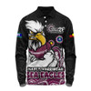 Manly Warringah Sea Eagles Long Sleeve Polo Shirt NAIDOC Week Strength Of Sacred Spirit
