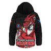 St. George Illawarra Dragons Hooded Padded Jacket NAIDOC Week Strength Of Sacred Spirit