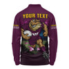 Queensland Maroons Long Sleeve Polo Shirt Game Day Warrior Battle Spirit