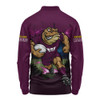Queensland Maroons Long Sleeve Polo Shirt Game Day Warrior Battle Spirit