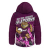Queensland Maroons Hooded Padded Jacket Origin Power Breakthrough Rise