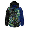 Indigenous Australian Aboriginal Hooded Padded Jacket Sacred Tracks Of Lizard Naidoc Spirit