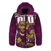 Queensland Maroons Hooded Padded Jacket Ripped Origin Power Unleashed