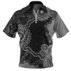 Indigenous Australian Aboriginal Zip Polo Shirt Connected By Flow And Spirit