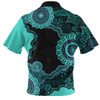 Indigenous Australian Aboriginal Zip Polo Shirt Connected By Flow And Spirit