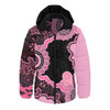 Indigenous Australian Aboriginal Hooded Padded Jacket Connected By Flow And Spirit